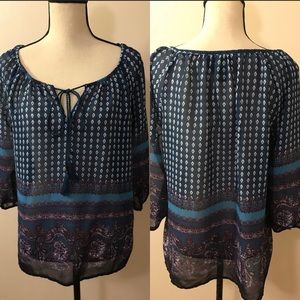 CYNTHIA ROWLEY Women Blouse Top Sz S Blue Shirt